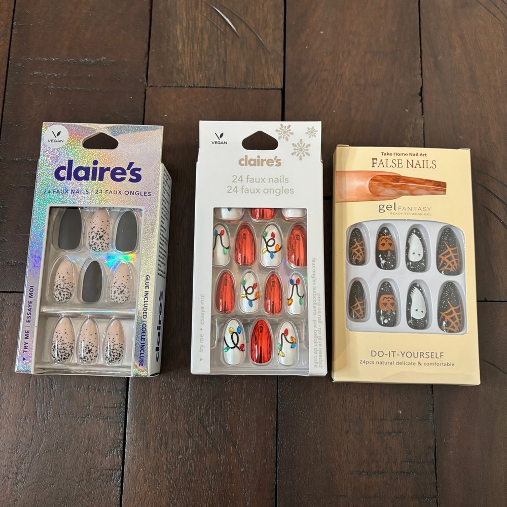 Claire's Press On Nails Vegan Almond Shape -‎ New in Box - Never Opened